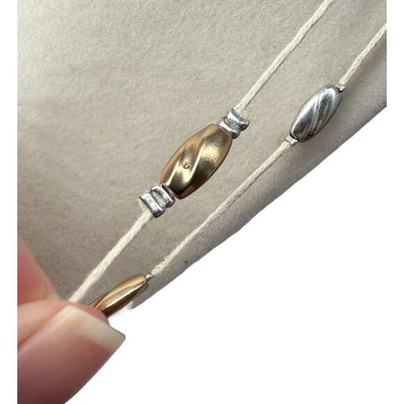 J Jill Layered Necklace Silver Gold Beaded Coastal Treasures Station Adjustable - Picture 6 of 15